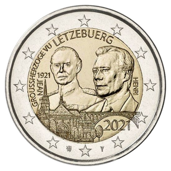Luxemburg 2 Euro "Jean" 2021 (reliëf-versie)