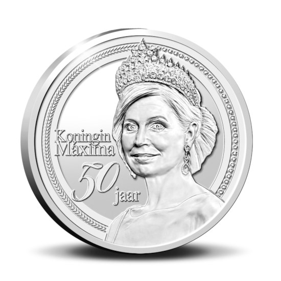 Curaçao and Sint Maarten 5 Guilders 2021 'Queen Máxima 50th Birthday' Silver Proof 