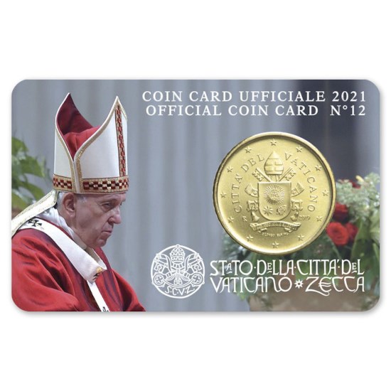 Vatican 50 cents 2021 BU Coincard