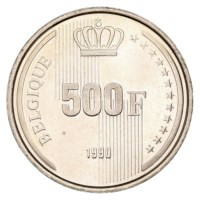 500 Francs 1990 FR - Roi Baudouin 60 ans Sup