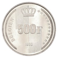 500 Francs 1990 DE - Roi Baudouin 60 ans Sup
