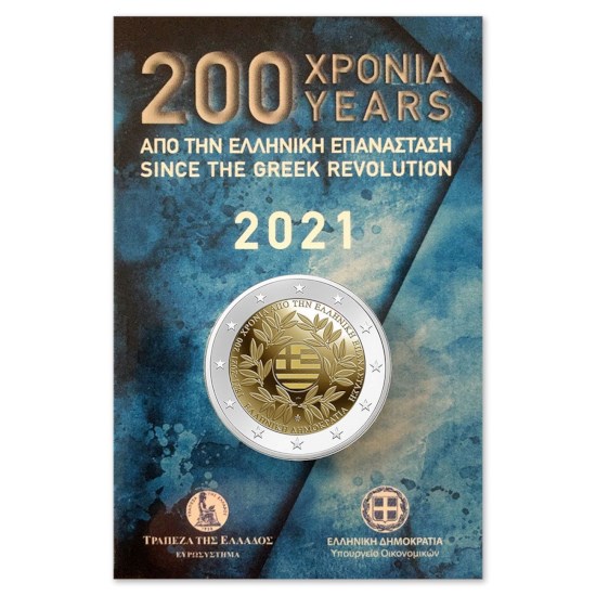 Griekenland 2 Euro "Onafhankelijkheid" 2021 BU Coincard