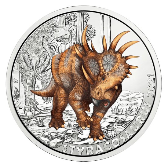 Austria 3 Euro "Styracosaurus" 2021