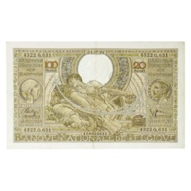 100 Francs - 20 Belgas 1933-1943 TTB+