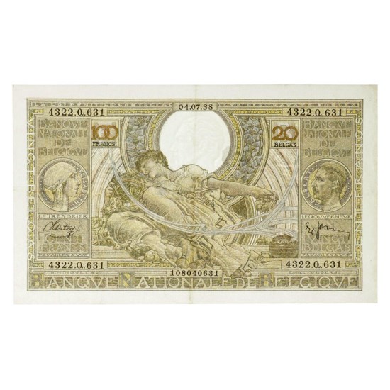 100 Francs - 20 Belgas 1933-1943 TTB+