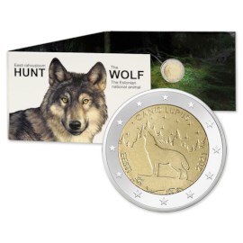 Estonie 2 euros « Loup » 2021 BU Coincard