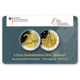 Duitsland 2 Euro "Sachsen" 2016 Coincard "A"
