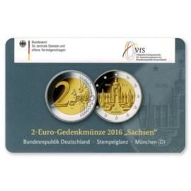 Duitsland 2 Euro "Sachsen" 2016 Coincard "D"