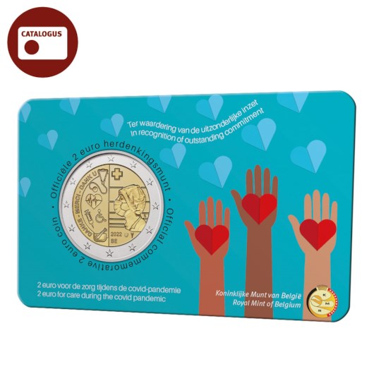 2 euromunt België 2022 ‘voor de zorg tijdens de covid-pandemie’ BU in coincard NL
