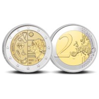 Pièce de 2 euros Belgique 2022 « 2 euros pour les soins pendant la pandémie de covid » BU dans une coincard FR