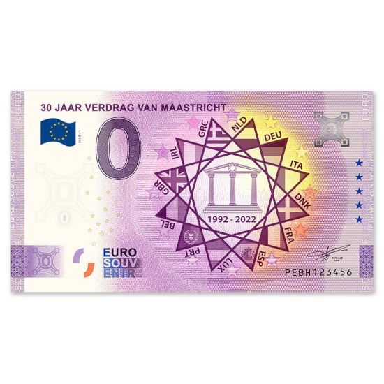 0 Euro Biljet "Verdrag van Maastricht"