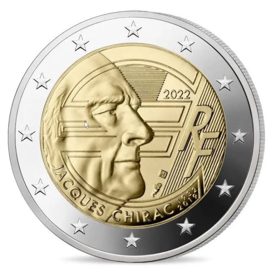 Frankrijk 2 Euro "Chirac" 2022 Proof