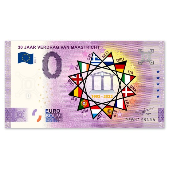 0 Euro Biljet "Verdrag van Maastricht" kleur