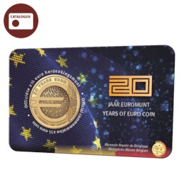 Pièce de 2,5 euros Belgique 2022 « 20 ans de pièces en euro » BU dans une coincard NL