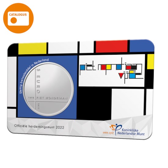 Piet Mondriaan Vijfje 2022 UNC-kwaliteit in coincard