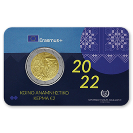 Cyprus 2 Euro "Erasmus" 2022 BU Coincard
