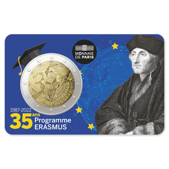 Frankrijk 2 Euro "Erasmus" 2022 BU Coincard