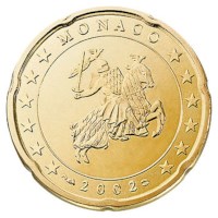 Monaco 20 cents 2002 UNC