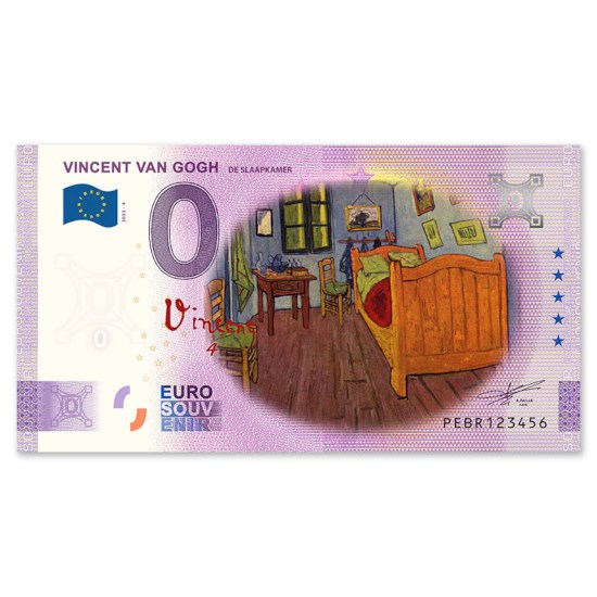 0 Euro Biljet "Van Gogh - De Slaapkamer" - kleur