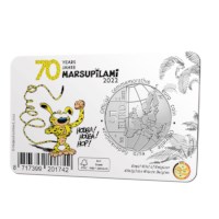 Pièce de 5 euros Belgique 2022 « 70 ans de Marsupilami » en couleur BU dans une coincard 