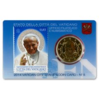Vaticaan 50 Cent Coincard + Postzegel 2014
