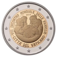 Vatican 2 Euro "World Meeting of Families" 2015 Proof