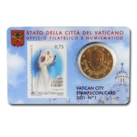 Vaticaan 50 Cent Coincard + Postzegel 2011