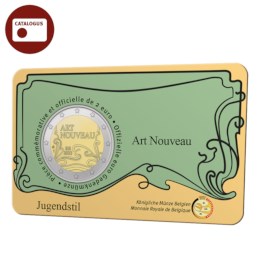 Pièce de 2 euros Belgique 2023 « Art Nouveau » BU dans une coincard FR