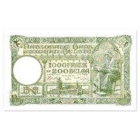 1000 Francs - 200 Belgas 1939-1944 Sup
