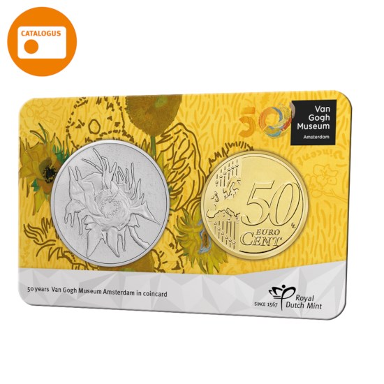 50 jaar Van Gogh Museum penning in coincard