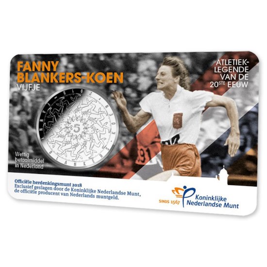 5 Euro 2018 Fanny Blankers Koen UNC Coincard