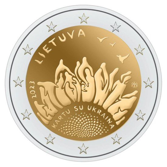 Lithuania 2 Euro "Ukraine" 2023 UNC