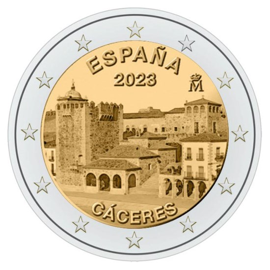 Spanje 2 Euro "Cáceres" 2023