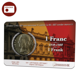 Munt 1 Franc Belgique 1950-1988 in coincard FR