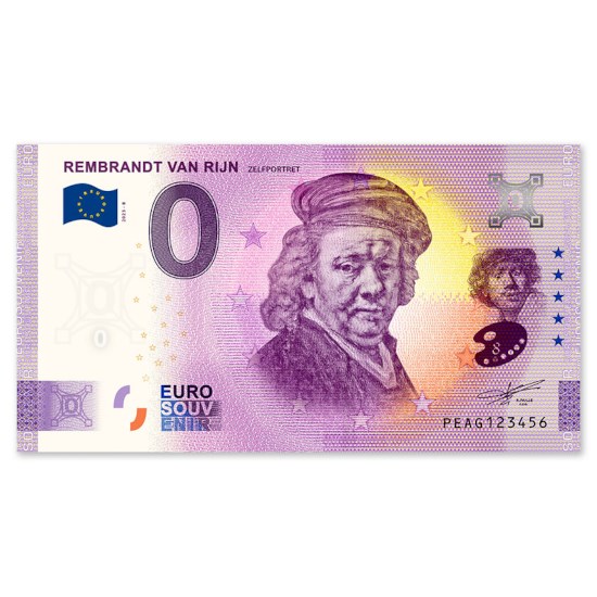 0 Euro Biljet "Rembrandt - Zelfportret"