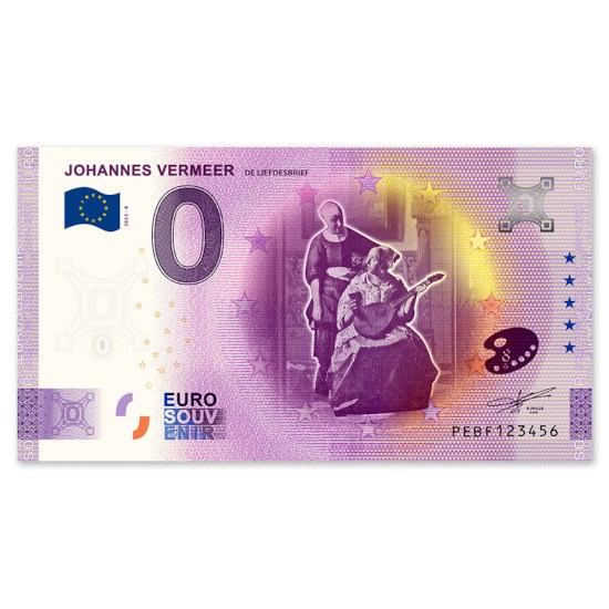 0 Euro Biljet "Vermeer - Liefdesbrief"