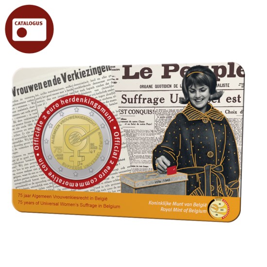 2 euromunt België 2023 ‘75 jaar Vrouwenkiesrecht’ BU in coincard NL