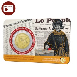 Pièce de 2 euros Belgique 2023 « 75 ans Suffrage Universel Féminin » BU dans une coincard FR