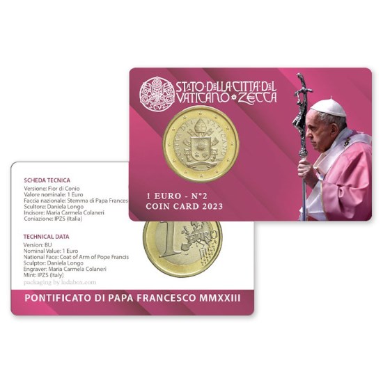 Vaticaan 1 Euro 2023 BU Coincard