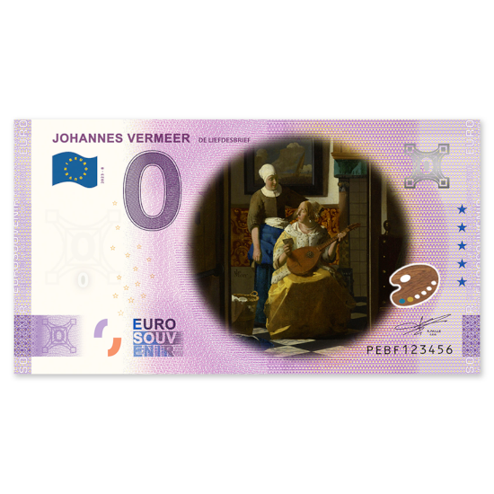 0 Euro Biljet "Vermeer - Liefdesbrief" - kleur