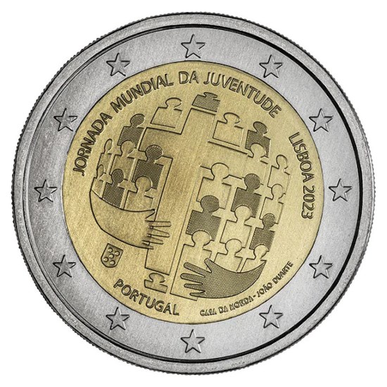 Portugal 2 Euro "World Youth Day" 2023 UNC