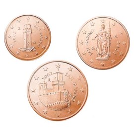 San Marino 1, 2 en 5 Cent 2004 UNC