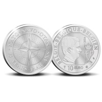 Pièce de 10 euros Belgique 2024 « 75 ans l’OTAN » Belle-épreuve en argent dans un étui