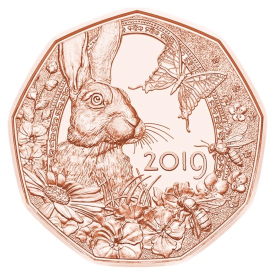 Oostenrijk 5 Euro "Paashaas" 2019