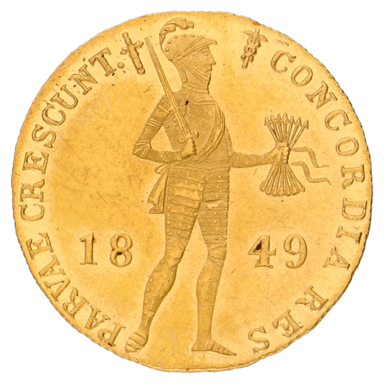 Gouden Dukaat Willem III 1849 Pr