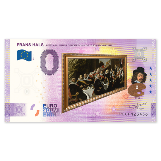 0 Euro Biljet Frans Hals - Feestmaal - kleur