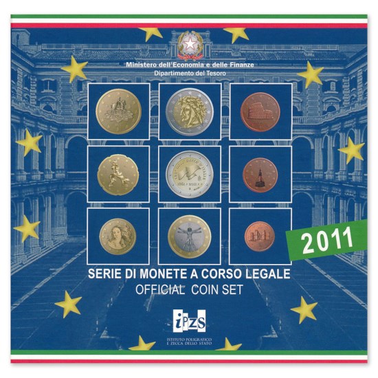 Italië BU Set 2011 + 2 Euro "Republiek"