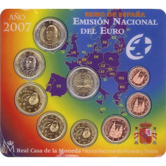 Espagne BU Set 2007 avec 2-euros « Rome »