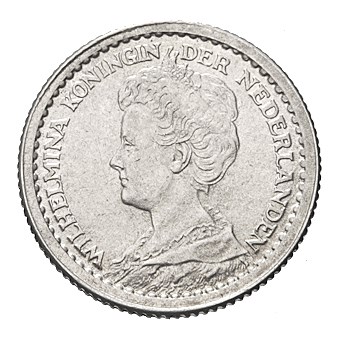 10 cent 1917 Wilhelmina Pr+ 