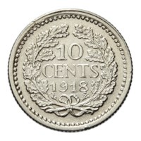 10 Cent 1918 Wilhelmina Pr